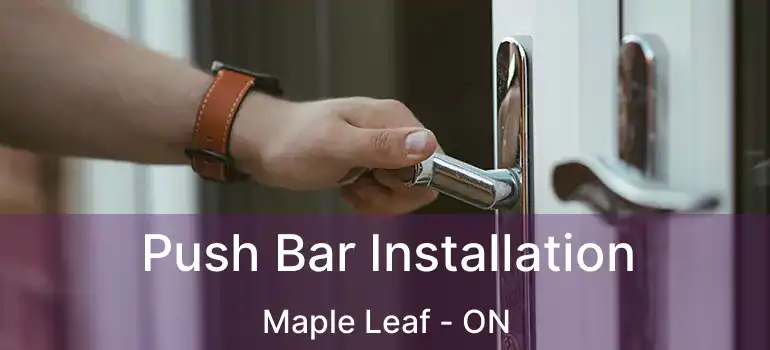  Push Bar Installation Maple Leaf - ON