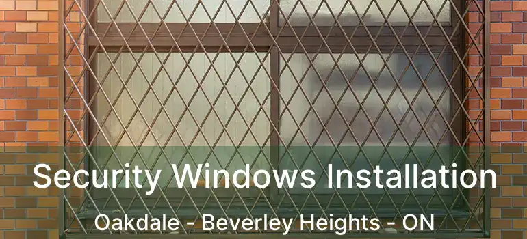  Security Windows Installation Oakdale - Beverley Heights - ON
